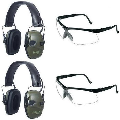 Две Хауард Лејт од Хејнвел Класик Зелен удар Спорт за засилување на звукот Електронски уши со две чисти леќи за безбедност на остри