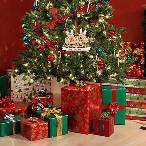 Лукдс персонализиран украс за новогодишна елка 2021 година - Обичај DIY Напиши име Симпатична Дедо Мраз празно ирваси Божиќна декорација