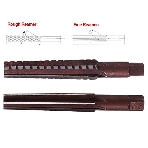 2pcs HSS MT2 Taper Reamer Fine/Rough Reamer Tool Straight Shank 1.5x12.5cm