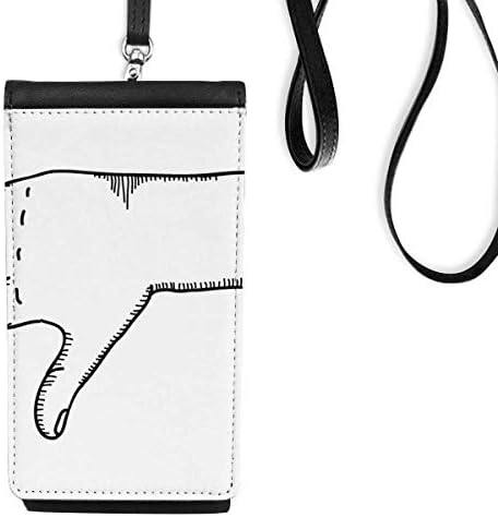 Потсмев за гестикулаторска линија за цртање Телефонски паричник чанта што виси мобилна торбичка црн џеб