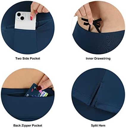 Атлетичко здолниште на Бел Рој со хеланки Тенис здолниште со нозе за жени со џеб