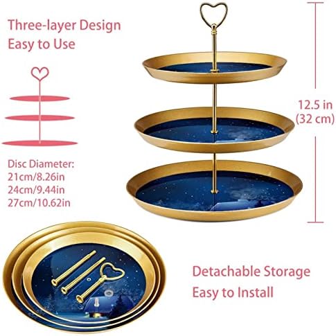 Десерт Маса Дисплеј Сет, Злато Кекс Штанд, Десерт Штандови, 3 Ниво Служат Послужавник, Чаша Торта Ниво Штанд, Свадба Торта Стојат