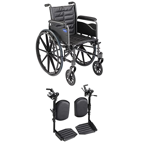 Инвакар ТРАГАЧ ЕКС2 Инвалидска Количка За Возрасни Стандард Виткање 16 Инчен Седиште Потпирачи за нозе &засилувач; Полни Раце