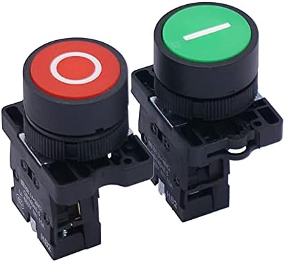 Ganyuu 22mm AC 660V 10A моментално I/O црвено зелен знак без прекинувач за копче за притискање на NC