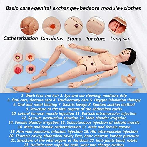 Обука за геријатриска обука на лалео маникин вештини за нега на пациенти со манекен со заменливи гениталии и модули за кревети за медицинска