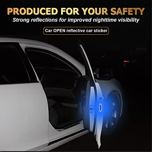 4 ПАРЧИЊА Автомобилска Врата Отворено Предупредување Рефлектирачки Налепници, Налепници За Автоматска Безбедност За Ноќна Видливост,