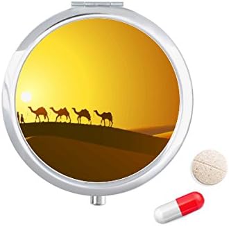 Зајдисонце До Патот На Свилата Камила Пустина Пилула Случај Џеб Медицина Кутија За Складирање Контејнер Диспензерот