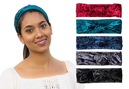 5 пакувајте кадифени ленти за глава за жени повеќенаменски повеќенаменски облечени ленти за глава за жени и девојки