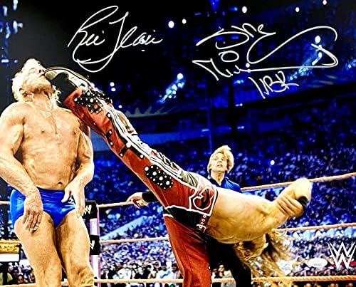 RIC Flair & Shawn Michaels потпишаа автограмирана 16x20 Photo JSA автентична WWE WWF - Автограмирани фотографии во борење