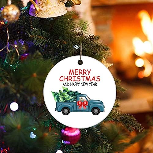 Божиќни украси за божиќни камиони Керамички украс подароци украси новогодишна елка што висат украси сувенири за празници