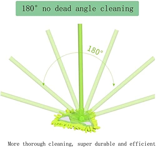 Мултифункционално и суво моп мултифункционално микрофибер мини домаќинство зелено чистење, ротирачки 180 степени чистење на четки за чистење моп