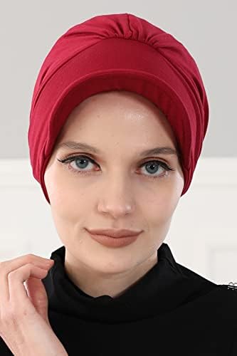 Дизајн на Ајша Инстант Турбан Newенски капа, женска капа, 95% памучна капа на капакот на шамијата, завиткана од хемо-капа, рак на