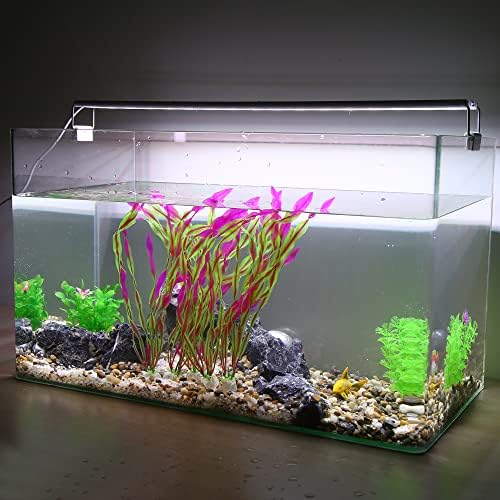 Vocoste 5 парчиња резервоар за риби Аквариум украси вештачки растенија, пластични вештачки водни растенија за аквариум, розова, 11,8 “