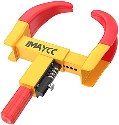 Нова верзија за заклучување на тркалото со комбинирано заклучување цилиндер, заклучување на тркалото на приколката IMAYCC за автомобил, максимум 14 инчи прилагодливи