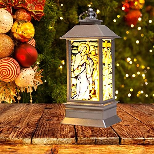 Декорација за подароци за божиќни ветерници Имитација предводена ламба украс црква празник дома декорација ноќ светло Божиќни кристални