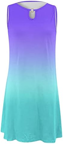 Snksdgm летни фустани за жени 2023 година без ракави мини фустан Бохо цветен печатен резервоар за резервоа