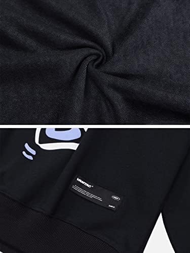 АЛЕФРИК ЕДЕН Гроздобер печатена печатена качулка пулвер преголема улична облека графичка џемпер пена печатена кошула со качулка