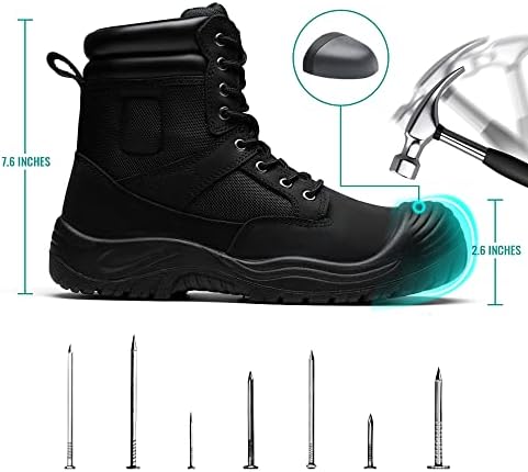Usузен челични пети чизми за мажи кожа водоотпорни борбени чизми воени тактички изолирани работни чизми за мажи