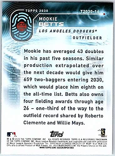 2020 Топпс 2030T2030-16 Mookie Betts Лос Анџелес Доџерс МЛБ Бејзбол Трговска картичка