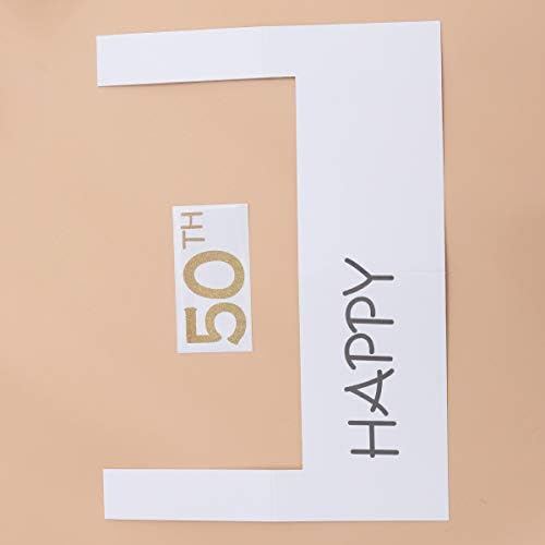 Tandycoco Среќна 50 -та DIY хартија за хартија со слики за фотографии со фото штанд реквизити за роденденска забава