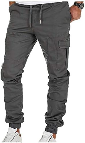 Utpo Men одговараат на џеб, обична должина фитнес спортска боја цврсти боди -билдинг панталони машки машки панталони