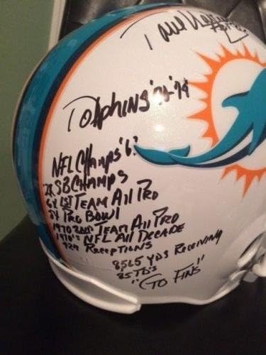 Пол Ворфилд Потпиша Целосна Големина Мајами Делфини Стат Шлем+јса 12 Натписи-Автограм Нфл Шлемови