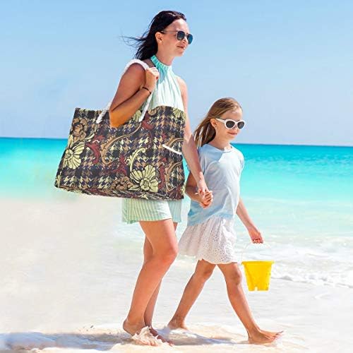 Алаза Прекрасна цветна карирана плажа торба за играчки за играчки за намирници, тезга за туширање, базен за пливање