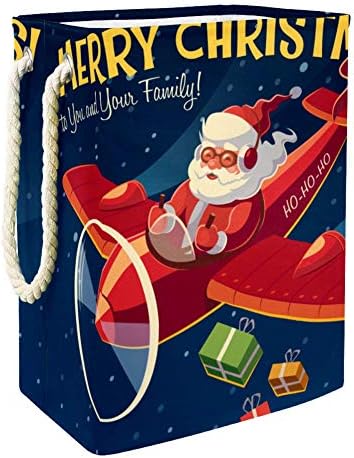 Инхомер Божиќна Картичка Банер За Постери 300д Оксфорд Пвц Водоотпорна Облека Ја Попречува Големата Корпа За Перење За Ќебиња Играчки За