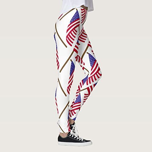 Американско знаме Патриотско нозе, женски високи половини во САД, панталони со знаме удобно лесни атлетски компресивни тренинзи хулахопки