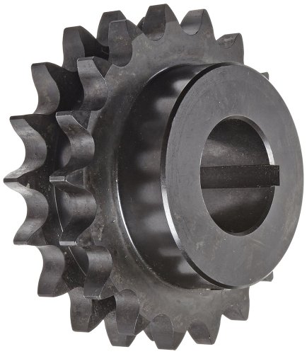 AMETRIC® 2022B16 ISO 05B-2 SPROCKER 16 заби 45 mm O.D. , 32 mm Hub Dia, 20 mm вкупна ширина, 016 заби, челик 17 mm H8 Bore, 5x2.3 Keyway M5 завртки,