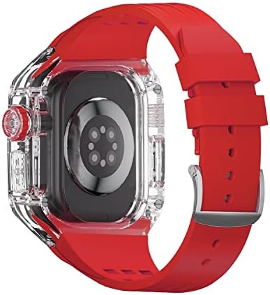 ЏТУС 49мм Транспарентен Случај За Apple Watch Ultra 49mm Пластични Кутии Силиконски Бенд Ивоч Серија Флуорорубер Ремен Модификација Комплет