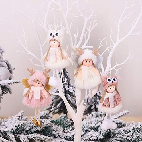 Божиќни ангели декор, 4 пакувања слатки елка што висат украси