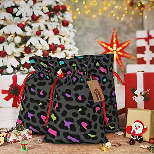Влечења за божиќни торби за подароци популарно-леопард-сив-ефект подароци за завиткување вреќи Божиќни подароци за завиткување