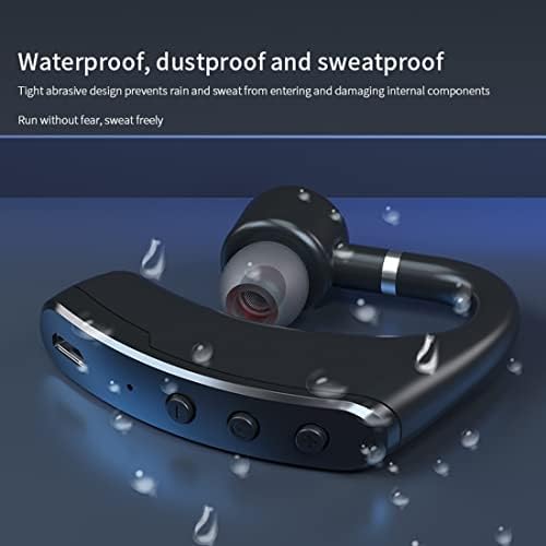 Bluetooth слушалки со единечна кука за уши безжични деловни слушалки со микрофон за откажување на водоотпорни слушалки за L&R уво