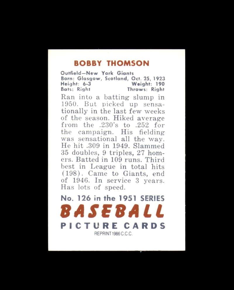 Боби Томсон Ханд потпиша во 1951 година, Bowman Restion New Yorks Giants Autographed