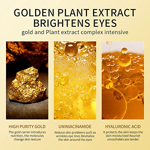 Yidixing 24k злато под закрпи за очи - 60 парчиња маска за очи чисто злато анти -старечки колаген хијалуронска киселина под маска за очи