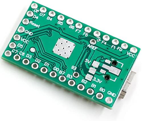 Vumsyme Pro Micro Atmega32U4 5V 16MHz Module Board Micro USB Pro Micro Development Board со USB кабел за Teensy 2.0 Green