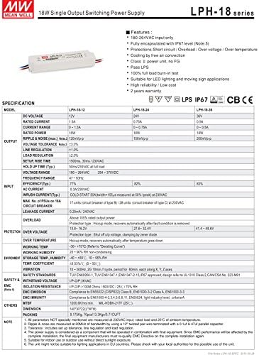 [PowerNex] Средна бунар LPH-18-12 12V 1.5A 18W единечен излезен LED прекинувач за напојување