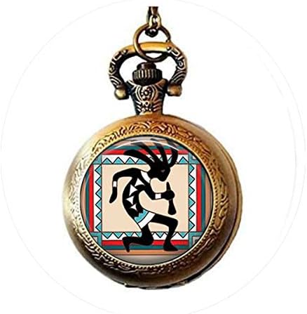 Стаклена плочка џеб часовник ѓердан од домашен накит од домородноамерикански накит југозападна накит Кокопели накит Кокопели џеб часовник ѓердан стаклен плочки ?