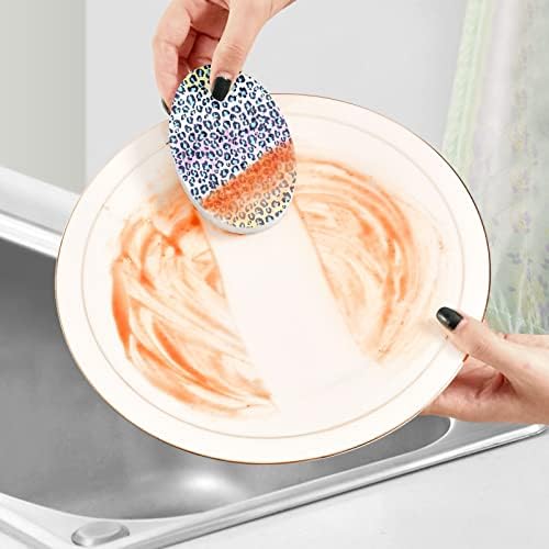 Алаза леопард печати виножито во боја геометриски природни сунѓери кујнски целулоза сунѓер за миење садови за миење бања и чистење