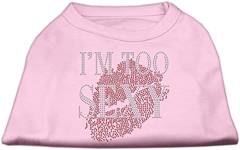 Производи за миленичиња Мираж Јас сум премногу секси ринестон кошула светло розов медиум - 12