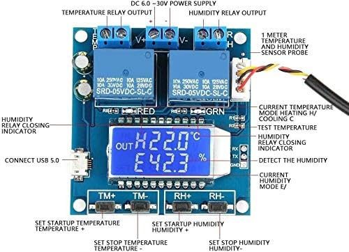 ZYM119-20~60€ 00% - Дигитален Дисплеј Температура И Влажност Модул На Автоматска Идентификација Со Интегриран Сензор И Реле Излез