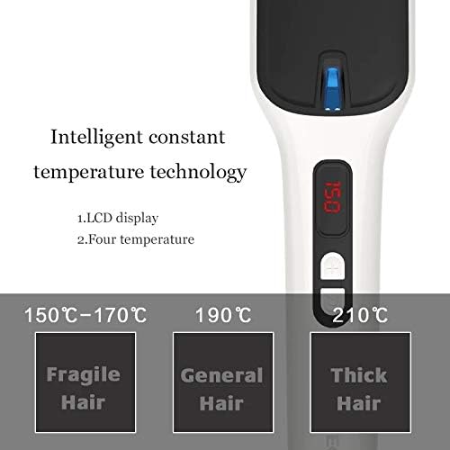 YFQHDD Брзо загревање на јонска коса засилување четка без безжичен електричен коса засилување на чешел LCD дисплеј рамен алатка за стилизирање на коса
