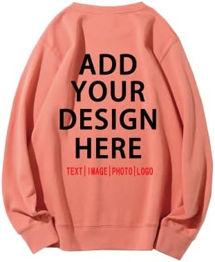 Опсежен џемпер за екипаж за жени за жени, персонализирана џемпер, дизајнирајте свој фронт и заден дел