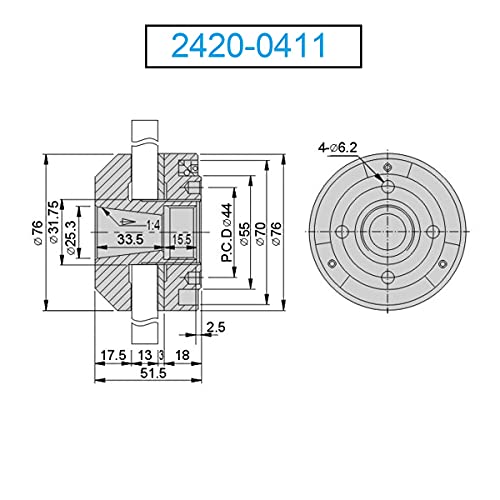 HHIP 2420-0411 FC110 Адаптер за мелење тркала Васино