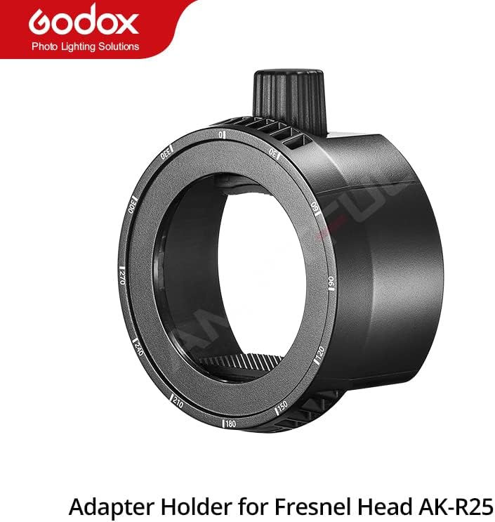 Godox AK-R25 FRESNEL Адаптер за глава за AK-R21 Проектор Флеш, разделување на нос Оптичка лопатка за Godox TT600 TT685II V860III AD200PRO