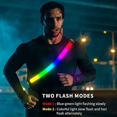 Оликер LED рефлексивна опрема за трчање, рефлективен појас со висока видливост со безбедносна светлина, USB прилагодлива со прилагодлива големина на ноќни рефлексив?