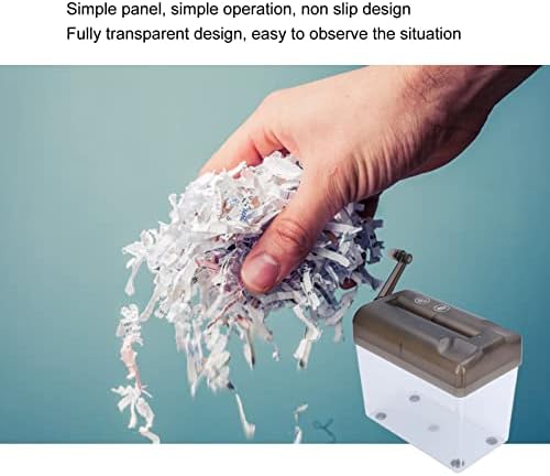 Целосно транспарентен дизајн рачен рачен парк хартија Шредер A6 Капацитет 1L Документи Алатка за сечење на хартија за сметки