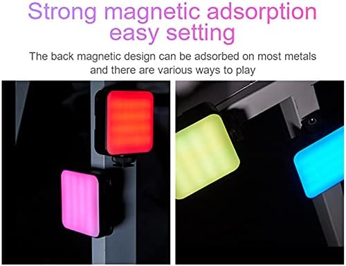 JYYXF W64 RGB Видео светла, мини LED камера светлина 360 ° целосна боја со ладна фотографија за фотографија на чевли Светло магнет Адсорпција