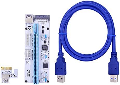 SUTK 100PCS LED 008S PCI-E Riser картичка PCI Express 1x до 16x 60cm USB 3.0 кабел 4pin 6pin 15pin SATA Power For GPU видео картичка